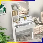 Dressing Table Makeup Vanity Set with Mirror Hollywood Desk + 10 LED Blubs