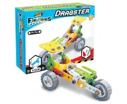 74pcs Construct IT Flexibles DIY Dragster Toy w/ Tools STEM Build Kit Kids 4y+