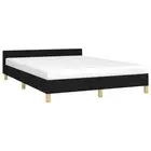 Bed Frame With Headboard Black 153X203 Cm Queen Fabric fabric,plywood,polyester