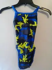 Speedo Women's Pro-LT Camo Squad Flyback Swimsuit Size 24 Speedo Blue