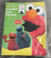 Sesame Street Elmo 123 ABC Children Rain Coat Poncho New In Package