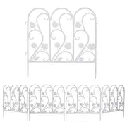 Rustproof Garden Fence 5 Panels Metal Wrought Gate Railings Decorative Fencing