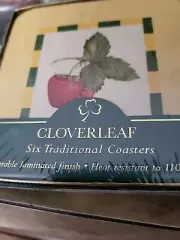 Cloverleaf Country Fruits Coasters Unopened Package of Six LCC402 Made In UK