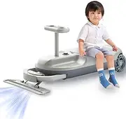 Cleaning Go Kart for Kids, Portable Electric Go Kart with Comfortable Seat, Glowing Wheels & Storage, 5-Variable Speed, Cleaning Mopping Kart, Clean Car Ride on Mop Wiggle Car for Indoor Outdoor