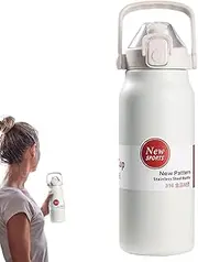 Insulated Water Bottles - Insulated Vacuum Water Bottle,Lightweight 1300ml Portable Leakproof Cup for Outdoor Sports Camping Gym Traveling Daily Work Hydration Ice