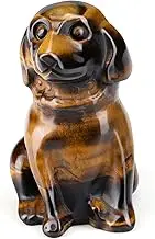 Jovivi Tigers Eye Crystal Dog Ornament Figurine Gifts for Women,1.5" Cute Mini Healing Crystal Puppy Dog Gifts for Dog lovers Home Desk Ornaments