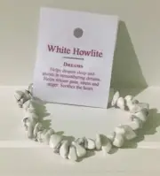 White Howlite Crystal Chip Bracelet | Brand New with info tag
