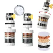 Nevenka 2 Pcs Faucet Water Filters Activated Carbon Removes Chlorine Fluoride-White