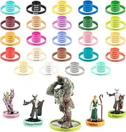 DND Flexible Condition Rings - 96 Status Effect Markers, 24 Conditions Sized for Medium & Large Minis - Easily Slides Under Mini Figures - Works with Dungeons Dragons, Pathfinder & All RPG Games