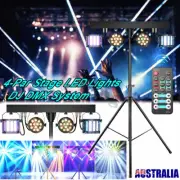 DJ RGBW 4 Bar LED Par Can Pack Stage Light Remote Controller Stand Party Bar