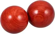 2pcs Handmade Wooden Baoding Balls for Hand Exercise and Massage Ergonomic Grip for Relaxation Portable Training Tool for Fitness and