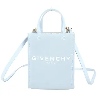 GIVENCHY G-Tote 字母印花帆布直立式迷你手提/斜背托特包(天藍)