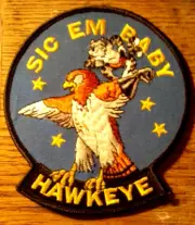 U. S. Navy Tomcat Sic Em Baby Hawkeye 4 Inch Patch
