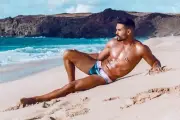 [M264] Male Model Showing Off Body To Viewer Fine Art Hunky Physique
