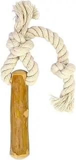Dan & Sam Tugging Stick Coffee Wood Rope Toy, Natural Colour - 100% Natural, Long-Lasting Chew, Promotes Dental Health - Best for Keeping Dogs Entertained and Healthy