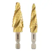 Step Drill Bits with 4-Flute Spiral-Grooved Design Step Bit &1/4-Inch ...