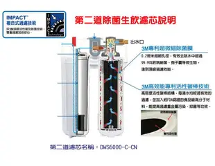 3M DWS6000-ST智慧型雙效淨水系統-軟水替換濾芯P-165BN+活性碳淨水替換濾芯DWS6000-C-CN替換濾芯組合(2入組)