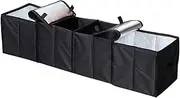Cargo Foldable Multi Compartment Fabric Car Truck Van SUV Storage Basket Trunk Organizer and Cooler Set,Black,AK-018