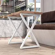 DR.IRON Metal White Table Legs 28''H, Heavy Duty Desk Legs for Dinning Table, Coffee Table, Kitchen Table (Without Boards), Set of 2