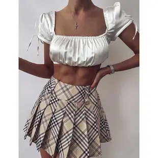 澳洲現貨🇦🇺 y2k 高腰百褶裙 pleated plaid skirt 高腰格子裙 Burberry 風格短裙 百摺裙