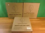 3 X LED Ring Lights with Desktop Stand Phone Holder Live Stream Selfie Makeup