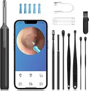 Ear Wax Removal Kit, 1080P Ear Cleaner with Camera Wireless Otoscope, Smart WIFI Earwax Remover Ear Cleaning Tool with 6 LED Lights for Kids Adults, Compatible with iPhone, iPad & Android Smart Phones