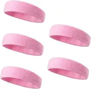 [Sosoport] 5pcs Yoga Training Headbands Men's Running Headband Sweat Band Skin-Friendly Fitness Spa