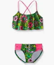 Kanu Surf Girls' Flounce Bikini Beach Sport 2 Piece Swimsuit Size 12 3036