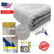 85x85'' Gray Tufting Fabric - Durable Cotton-Polyester Blend with Marked Lines