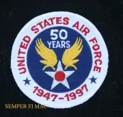 USAF 50TH ANNIVERSARY 1947 1997 US AIR FORCE HAT PATCH AFB PILOT AIR CREW WOW!