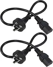 0.5 Meter Monitor Power Cord IEC C13 to 3 Pin Australia Pulg Power Cables 240V Socket Lead Black 2 Pack