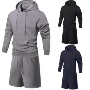 kids Pullover Plain Short Set Boys Girls Summer Casual Hoodie Bottom Short Sets