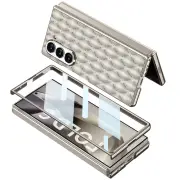For Samsung Galaxy Z Fold 6 Luxury Leather Plating Case Screen Protector Cover