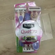1 Pack Schick Quattro Women Sensitive Skin 4 Blades 3 Pack Razors