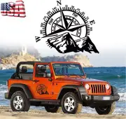 1x Car SUV Truck Side Body Hood Compass Navigation Mountain Vinyl Decal Sticker (for: Jeep)