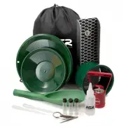 ASR Outdoor Lightweight Backpacker Gold Panning Kit with Metal Mini Sluice 14pc