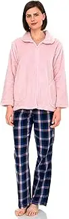 [TowelSelections] Women's Bed Jacket Zip Front Cardigan Fleece Robe Lounge Coverup