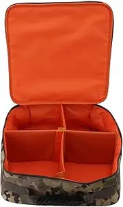 Fishing Reel Case, Adjustable Fishing Reel and Gear Case, 4 Compartments Portable Tackle Organizer Storage Bag for Baitcasting Fly Reels, Fishing Tackle Storage Bag (CP Camo