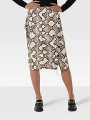 Snake Print Midi Skirt