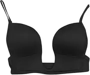 Women Soft Undershirt Women Back Beauty Underwear Bra Casual Vest Bra Low Back Bras Seamless Wireless Triangle Strappy Low Cut Open Back Bras (Black, 70A)