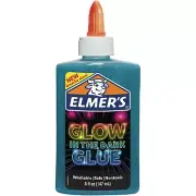 Elmer's Glow-in-the-Dark Liquid Glue, Washable, Blue, 5 Ounces