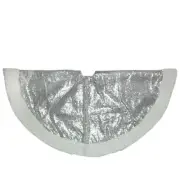 Northlight 47.2" Winter's Beauty Sparkling Silver and White Christmas Tree Skirt
