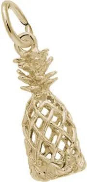 Gold-Plated Sterling Silver Hollow Pineapple Charm by Rembrandt