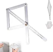 New RELE Premium Corner Angle Finder, Precision Angle Measuring Tool with Locking Metal Knobs, Measurable Angles from 10° to 170°, Suitable for Carpentry, Tile and DIY Projects (Short)