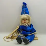 Marionette String Puppet Doll Rope Swing Porcelain Face New