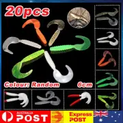 20 lures Plastic 35mm Paddle Tail Worm Bass Soft Grub Tackle Fishing Lure Bream