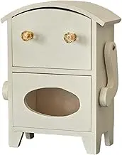 Generic Mini Storage Cabinet, Vintage Design Jewelry Box, Practical Robot-Shaped Tissue Dispenser with Drawer for Necklaces, Makeup and, White, as described