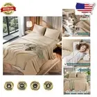 Ultra-Soft 1200 Thread Count Egyptian Cotton King Sheets - Hypoallergenic Cream