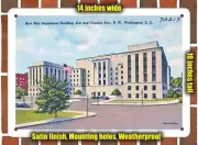 METAL SIGN - Washington Dc Postcard - New War Department Building, 21St and Vir