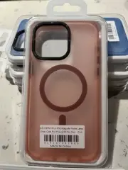 MagSafe Matte Letter Strap Case For iPhone 15 Pro Max-Pink